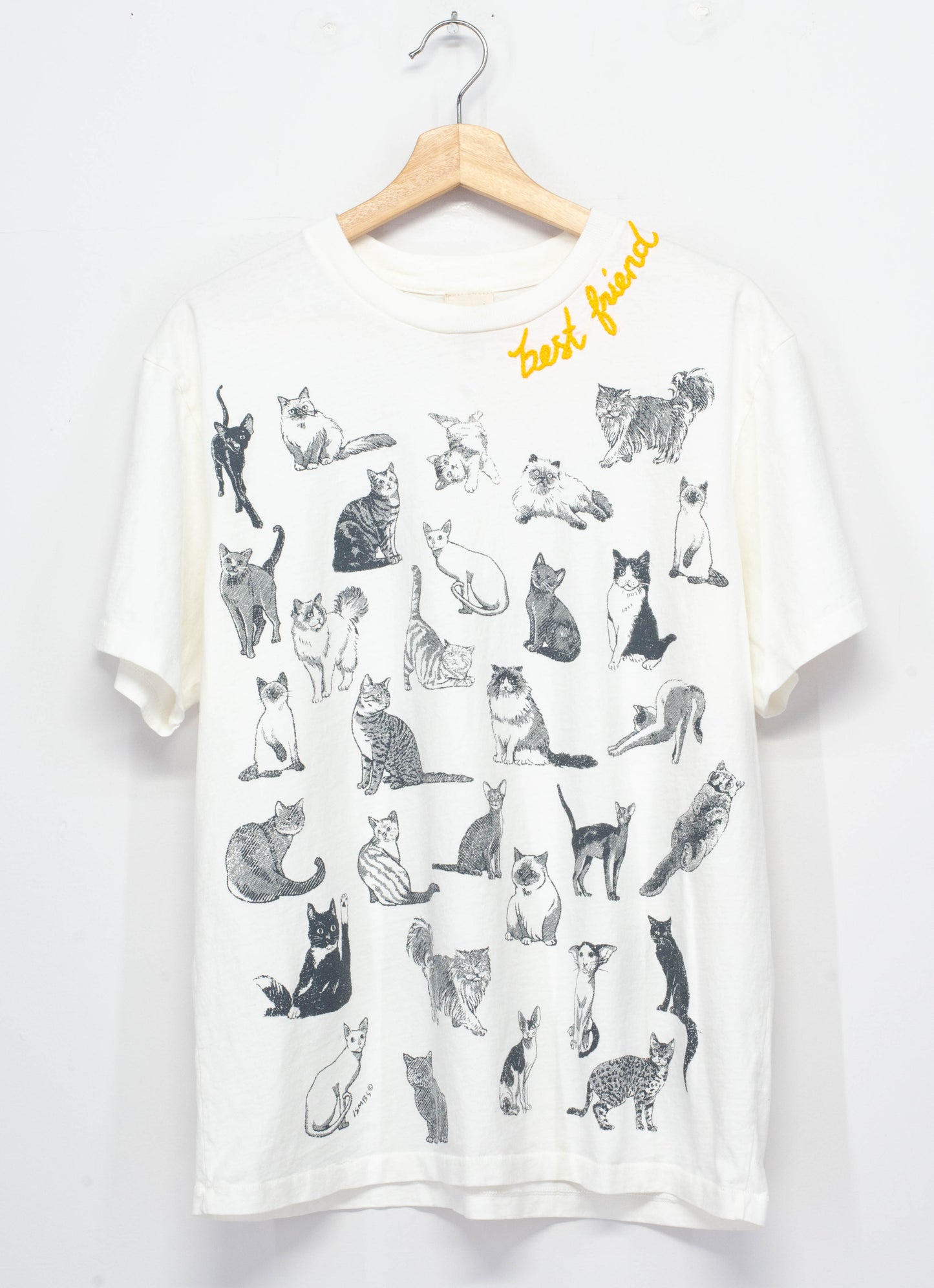 Best Friend Cats or Dogs Boyfriend Tee WITH CUSTOM HAND EMBROIDERY