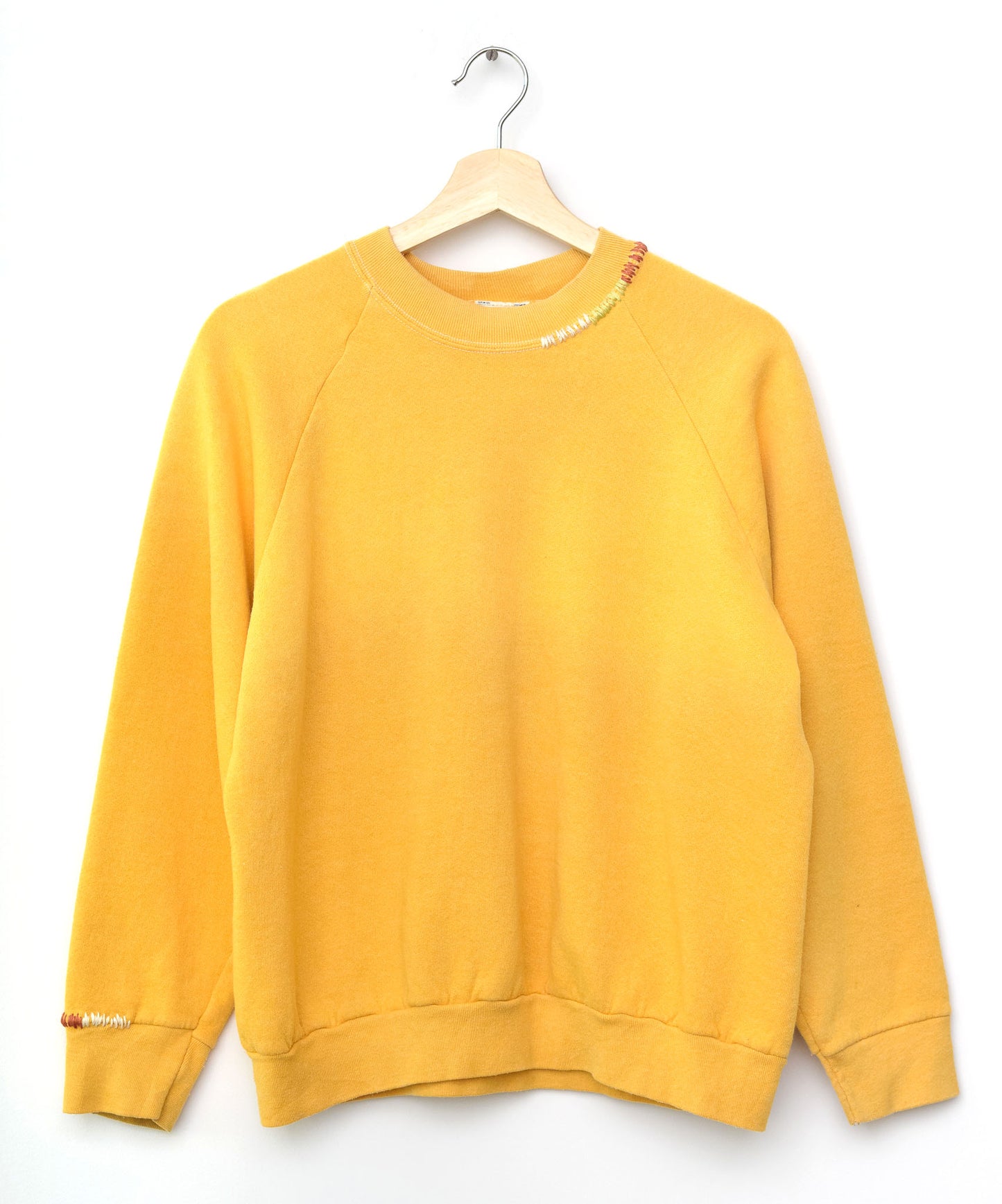 Rainbow Ombre Stitching Sweatshirt - Egg Yolk