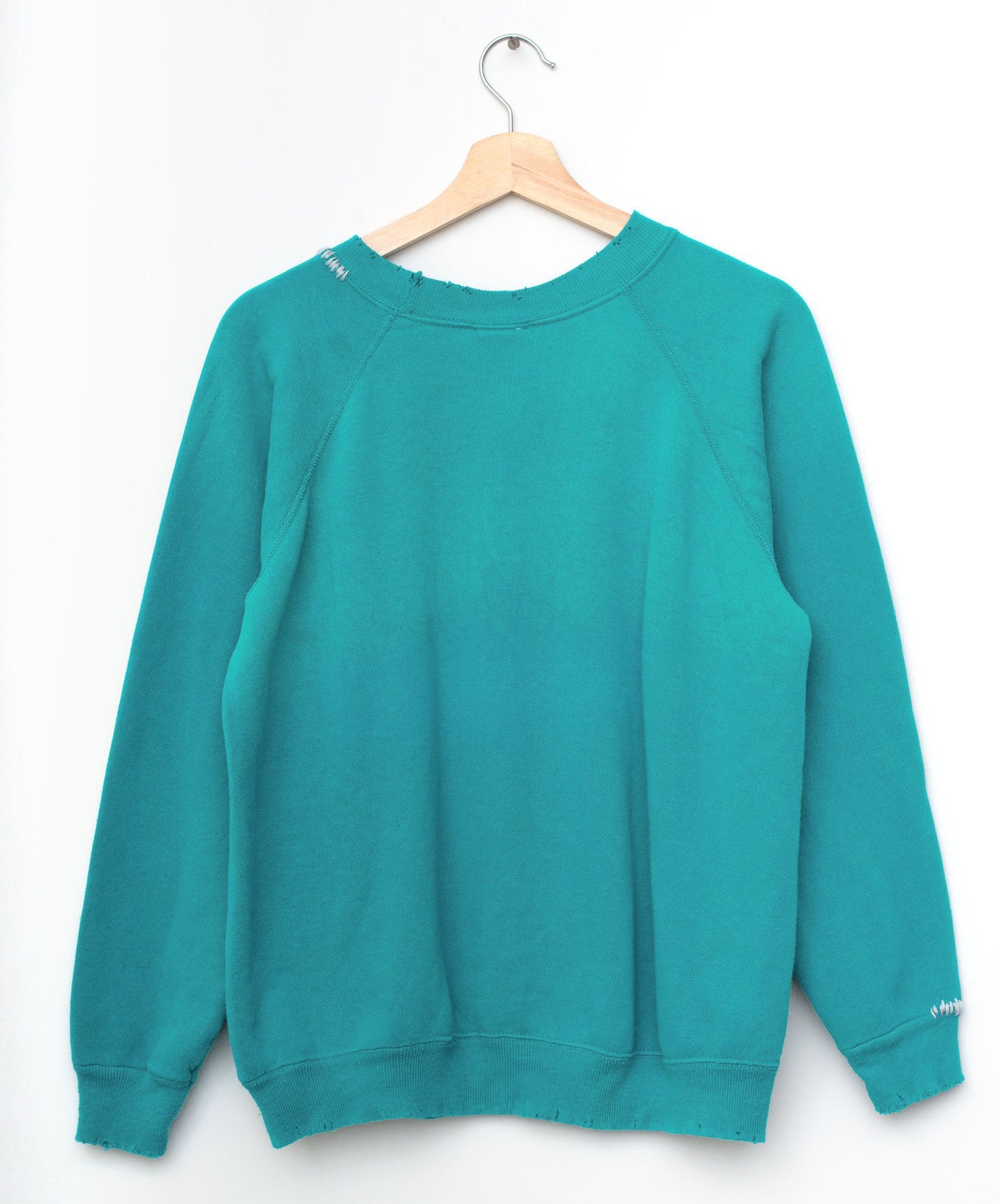 Rainbow Ombre Stitching Sweatshirt - Teal Blue