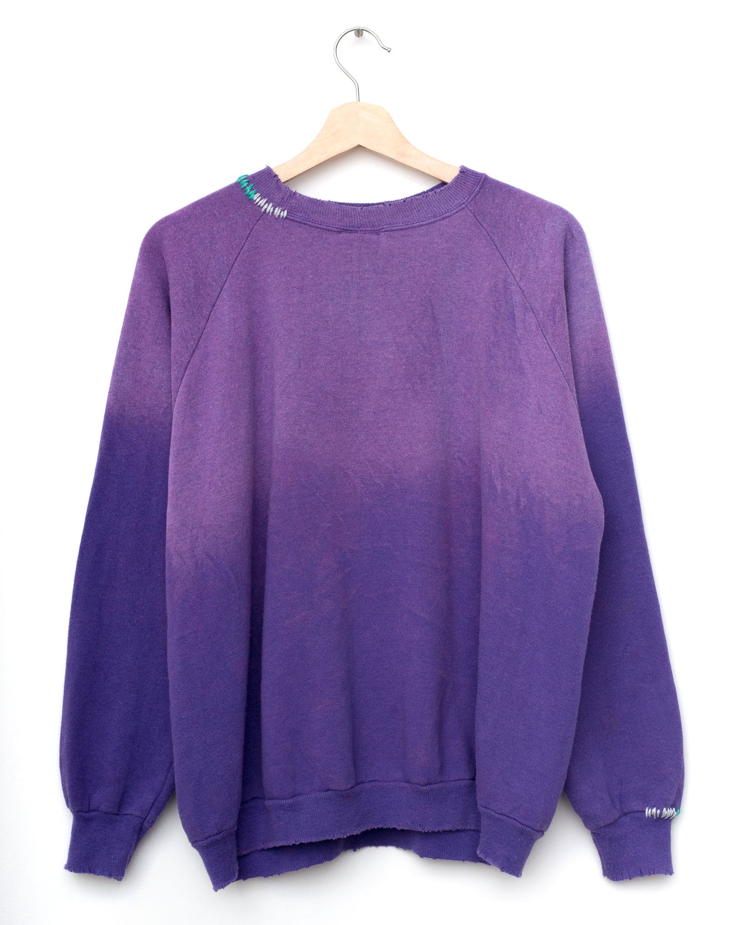 Rainbow Ombre Stitching Sweatshirt - Purple