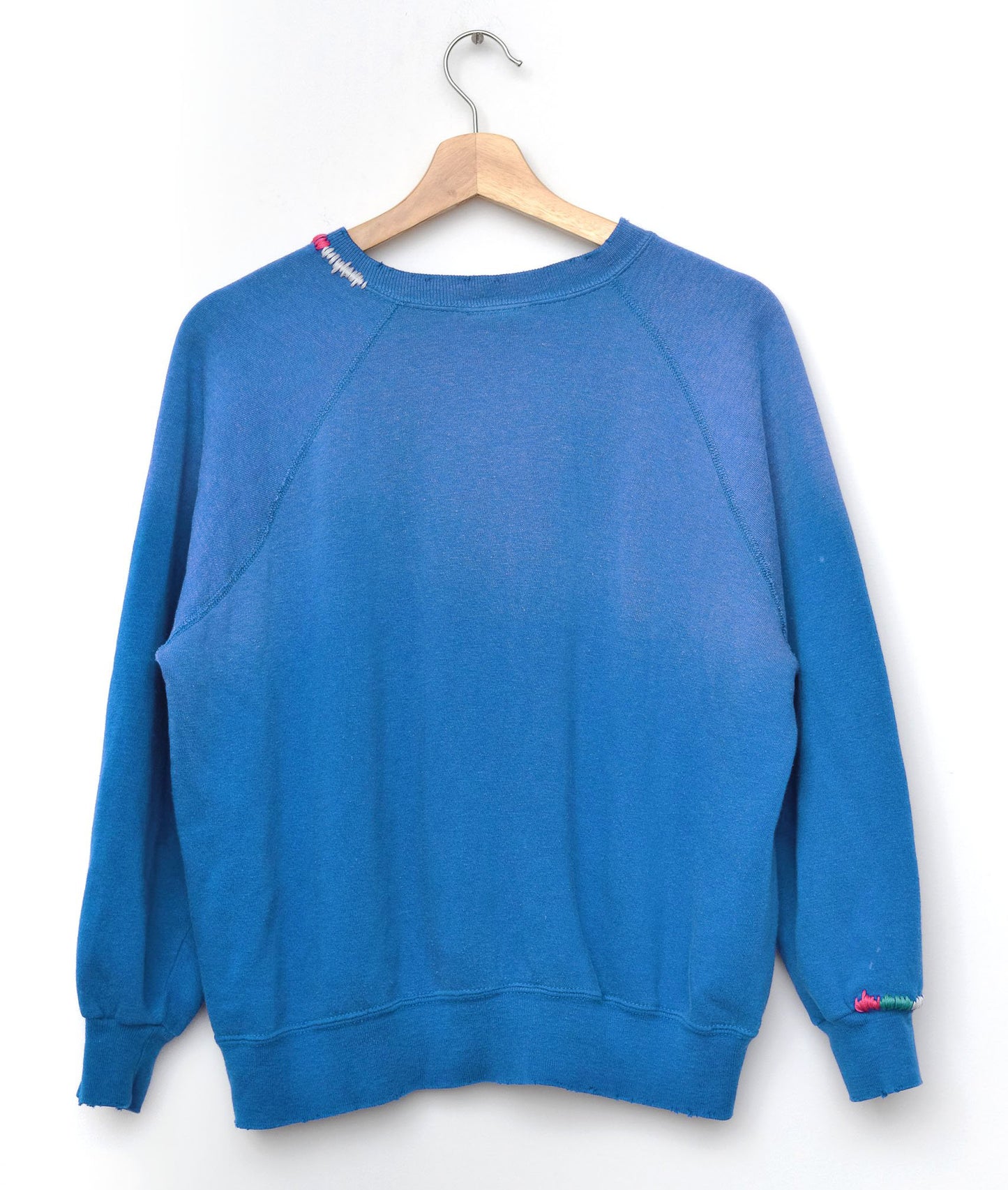 Rainbow Ombre Stitching Sweatshirt - Blue