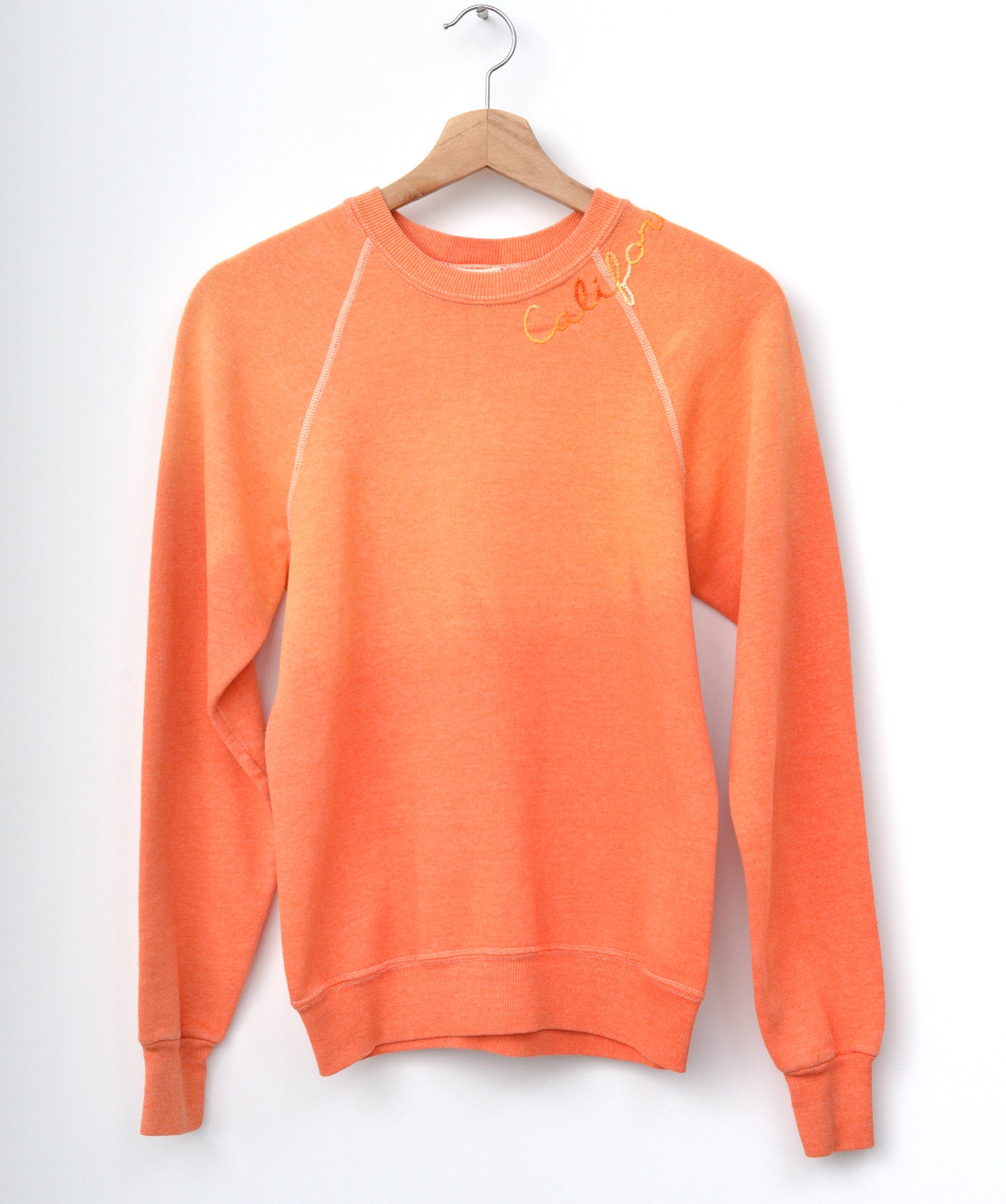 ORANGE VINTAGE SWEATS WITH CUSTOM HAND EMBROIDERY
