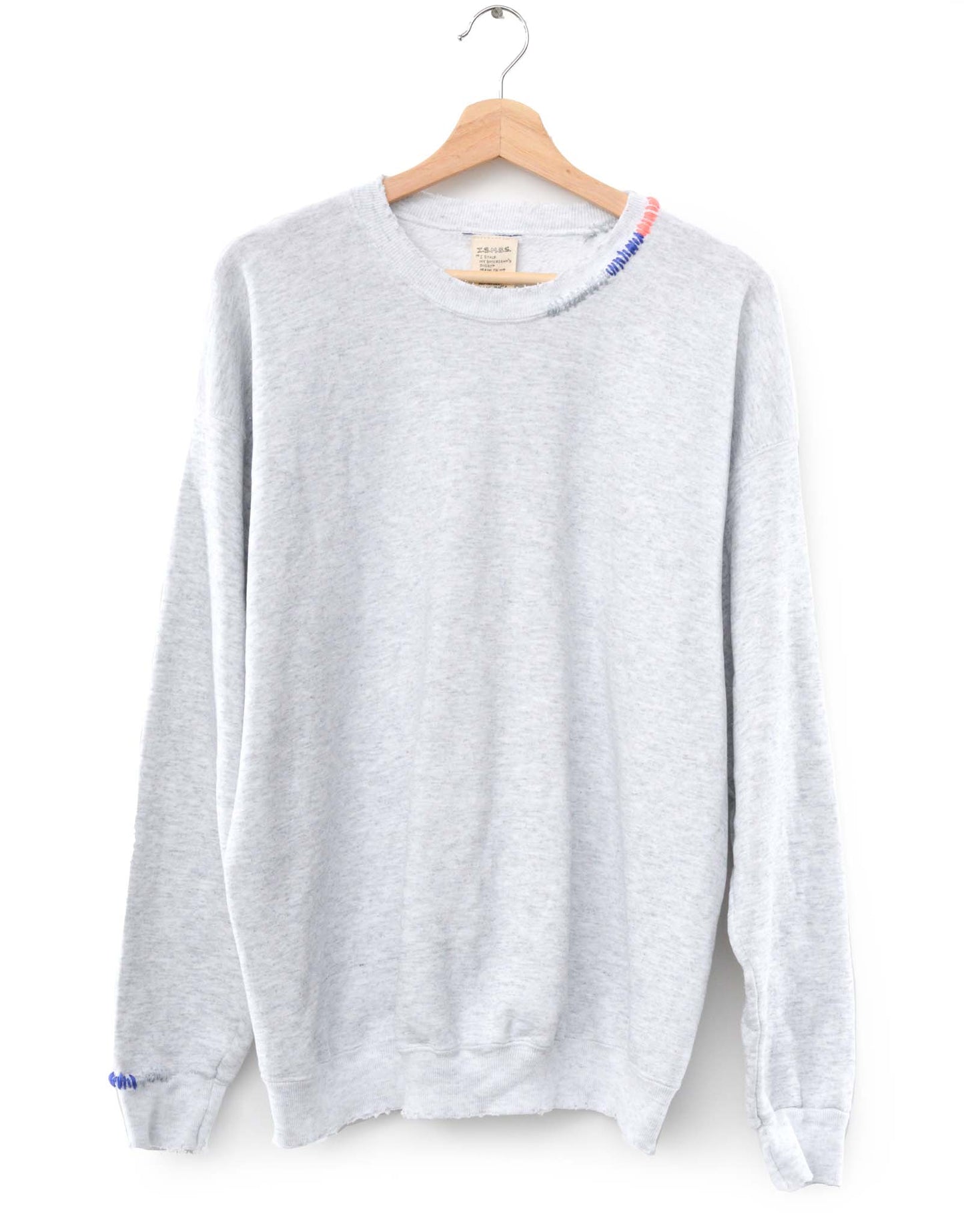 Rainbow Ombre Stitching Sweatshirt -H.Grey