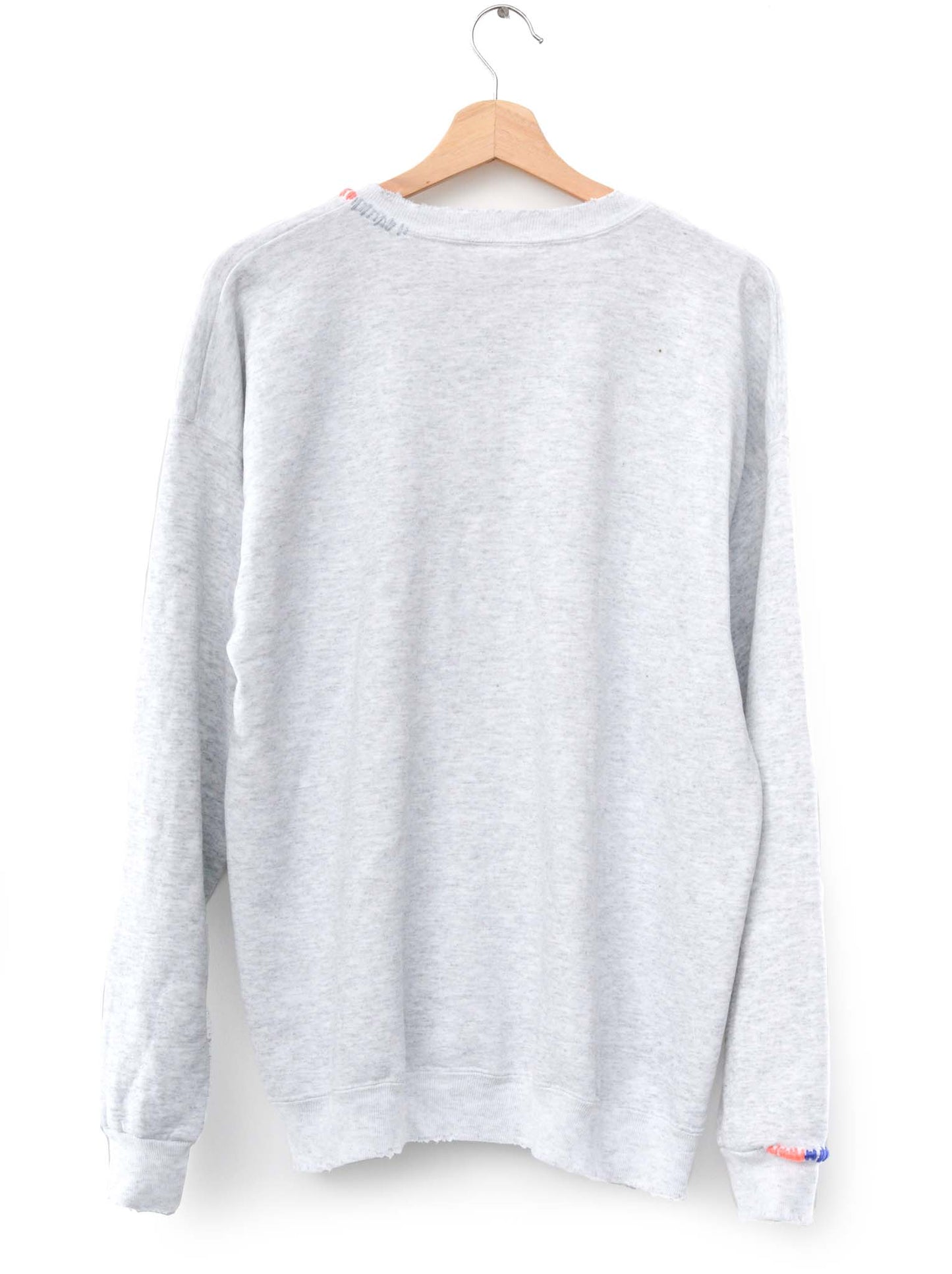 Rainbow Ombre Stitching Sweatshirt -H.Grey