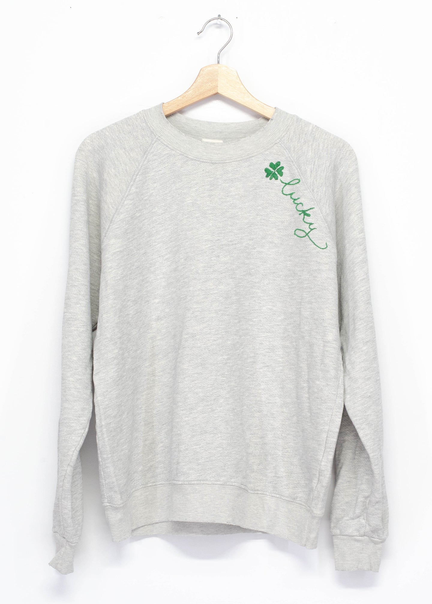 🍀Clover W/ PERSONALIZED WORDING HAND EMBROIDERY Sweatshirt(4 Colors)