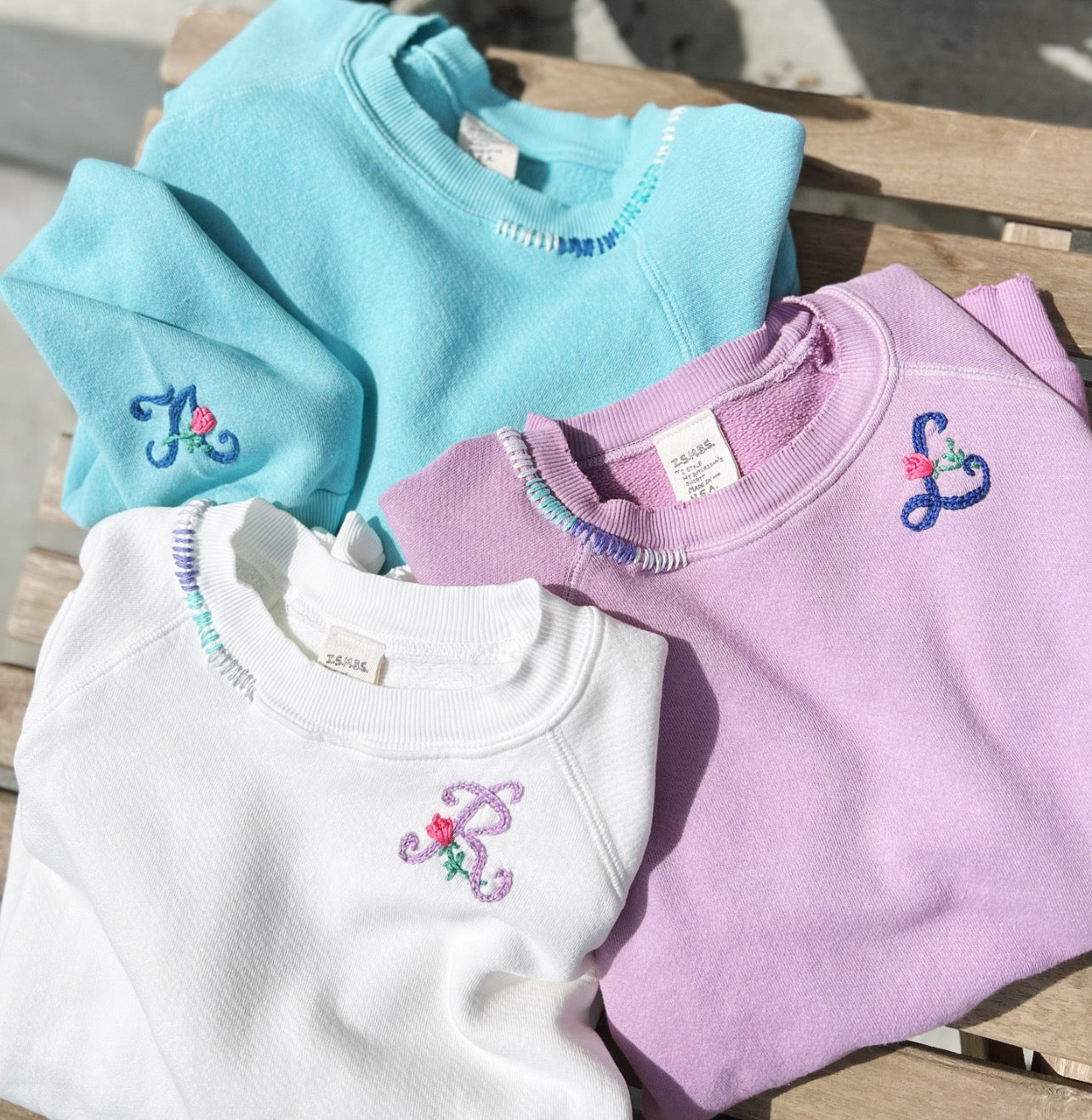 Monogram Flower (Choose Your Alphabet) Sweatshirts (14 Colors)