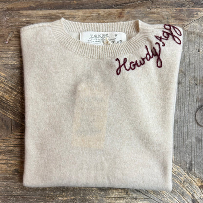 100% Cashmere Sweater - Customize Your Embroidery Wording(12 Colors)