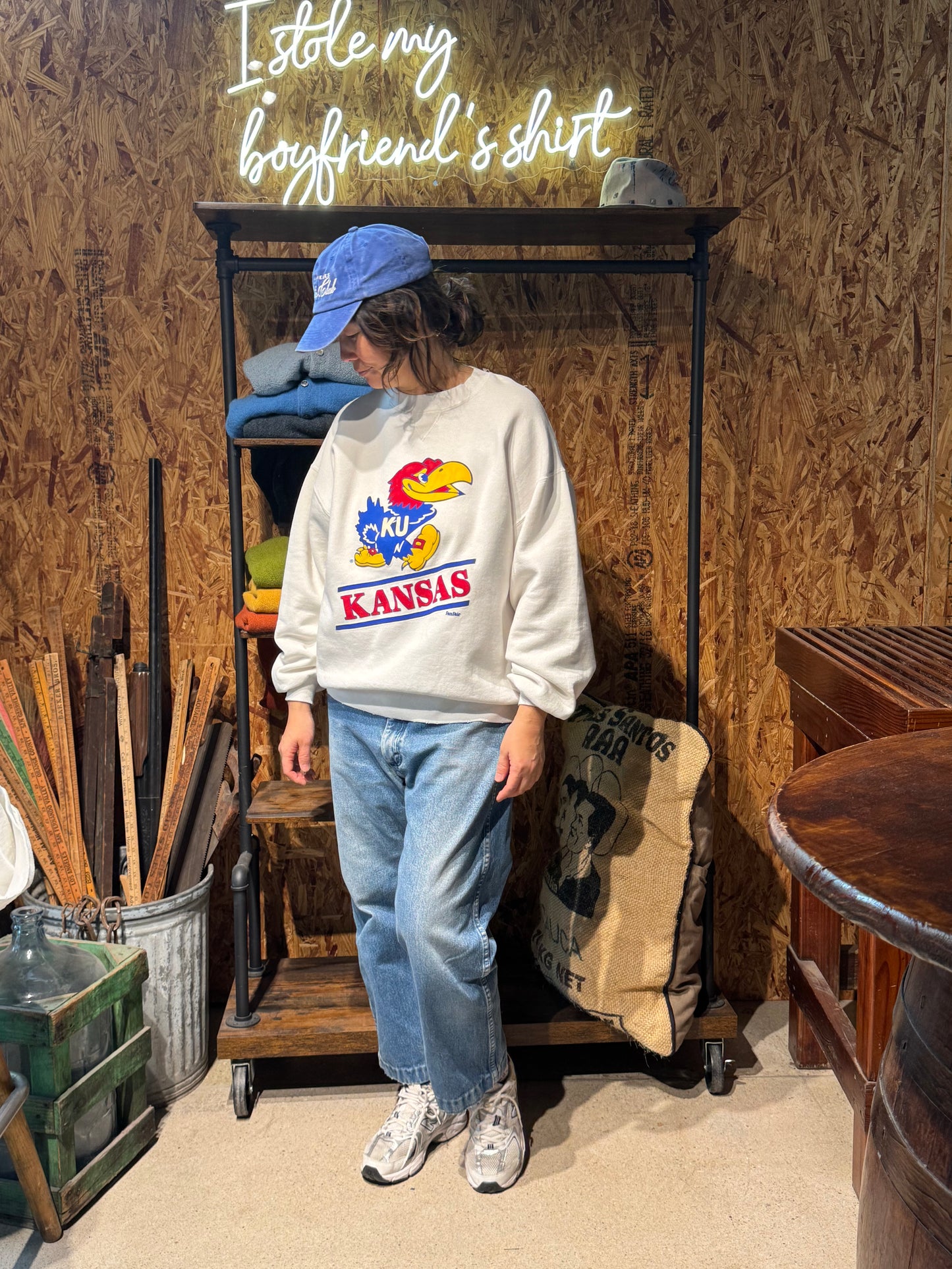 Vintage Kansas Jayhawks Sweatshirt -XL-Customize Your Embroidery Wording