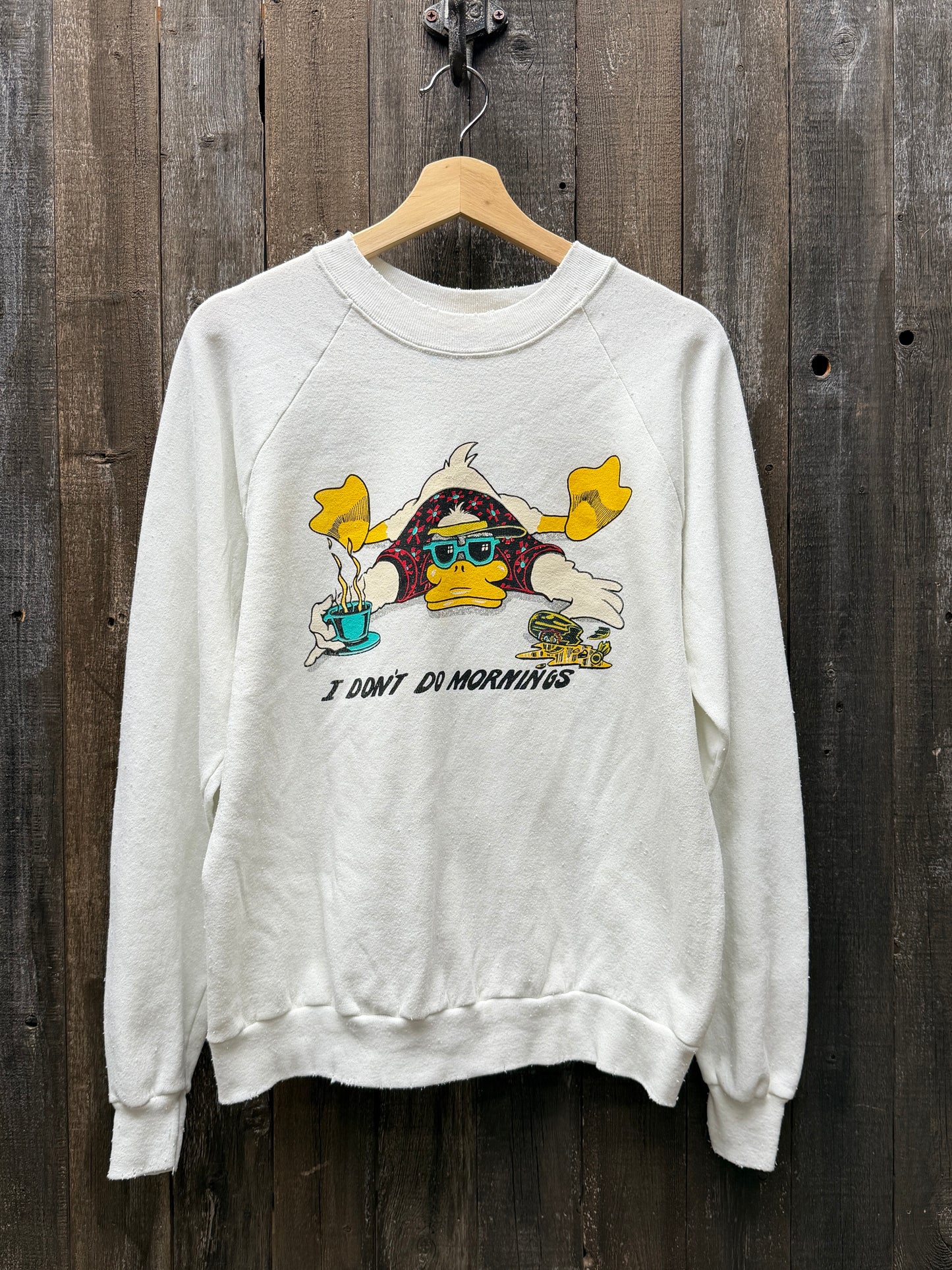 Vintage I don’t do mornings Sweatshirt -S/M-Customize Your Embroidery Wording
