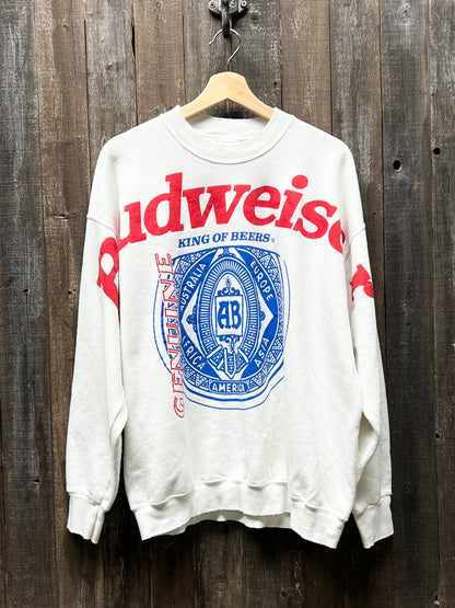 Vintage Budweiser Sweatshirt-L/XL -Customize Your Embroidery Wording