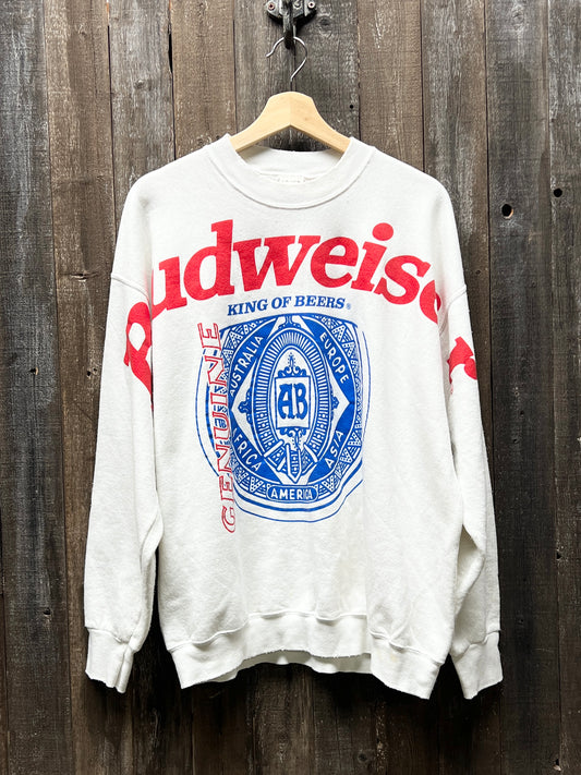 Vintage Budweiser Sweatshirt-L/XL -Customize Your Embroidery Wording