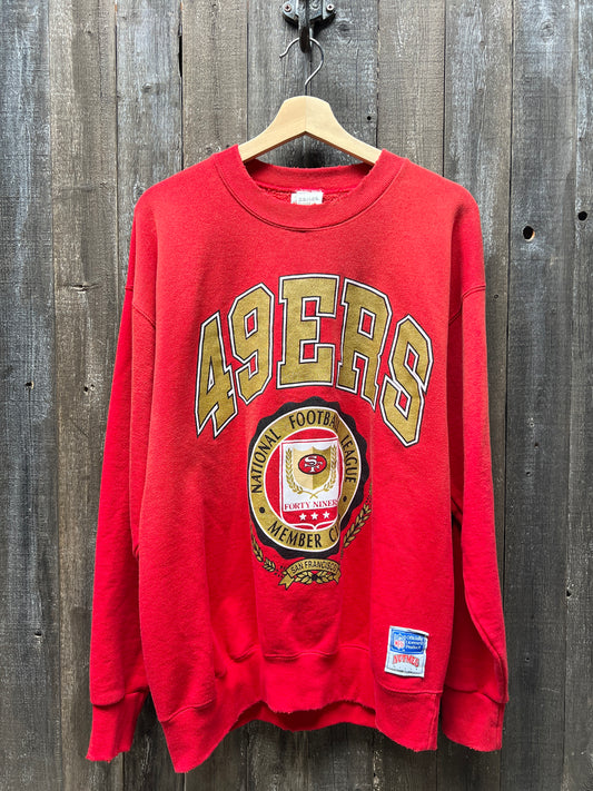 Vintage 49ers Sweatshirt -L-Customize Your Embroidery Wording