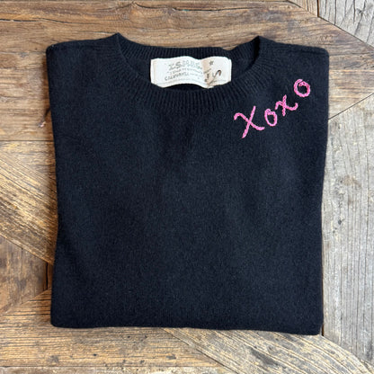 100% Cashmere Sweater - Customize Your Embroidery Wording(12 Colors)
