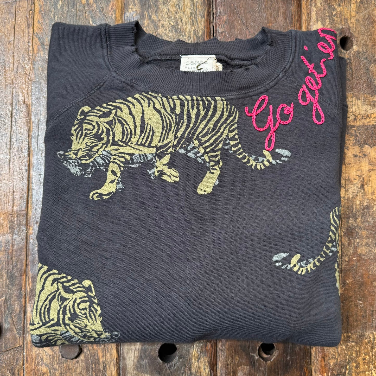 Animal Print Allover Graphic Sweatshirt -Customize Your Embroidery Wording (2 Colors)