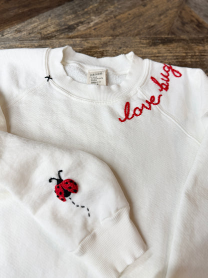 lovebug Sweatshirt-Customize Your Embroidery Wording (16 Colors)