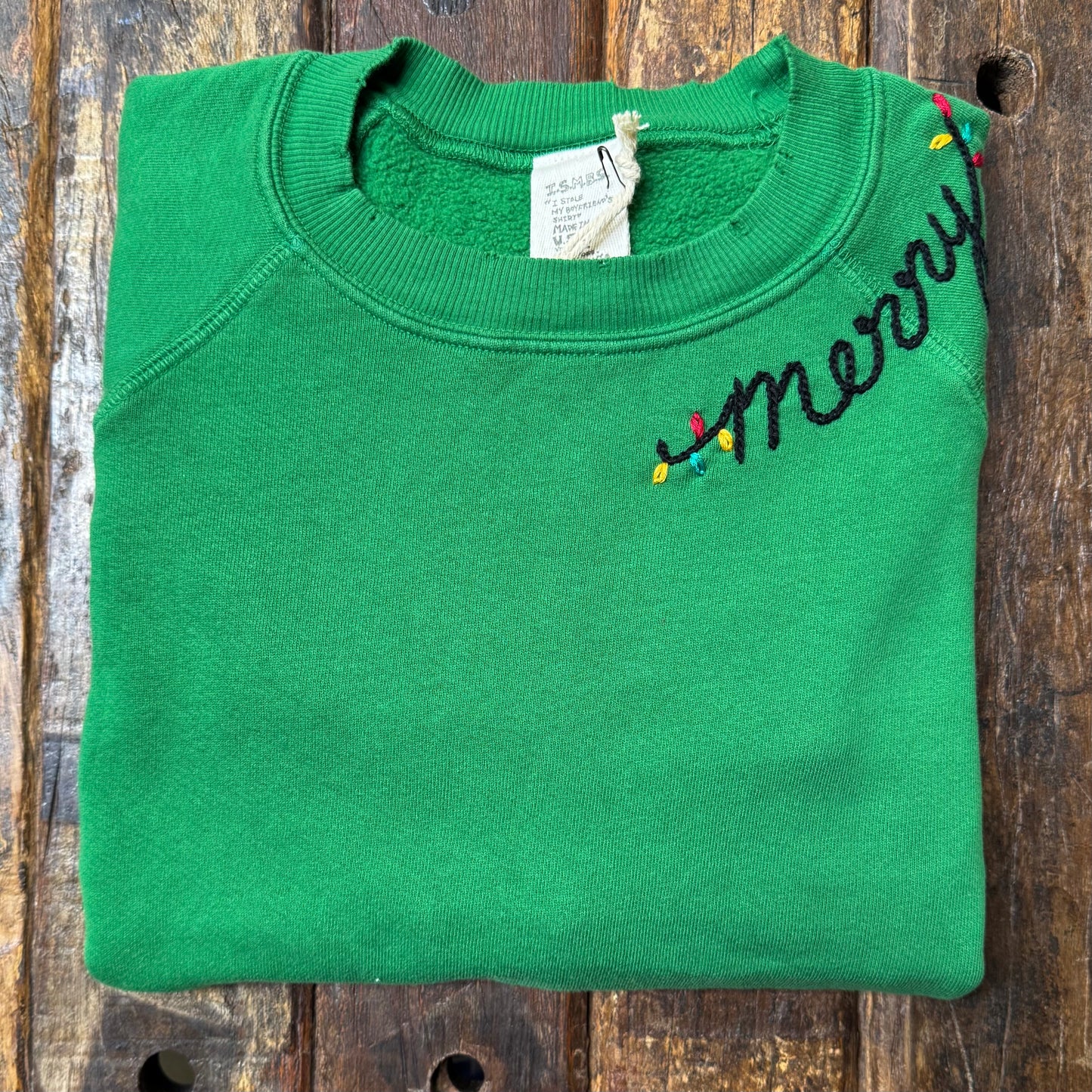 Merry Embroidery Sweatshirt(9Colors)