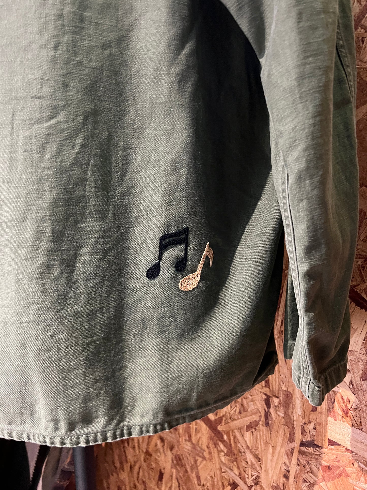 Vintage Army Jacket with Allover PERSONALIZED HAND EMBROIDERY