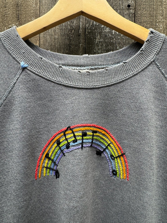 VINTAGE SOMEWHERE OVER THE RAINBOW MUSIC NOTES SWEATSHIRT