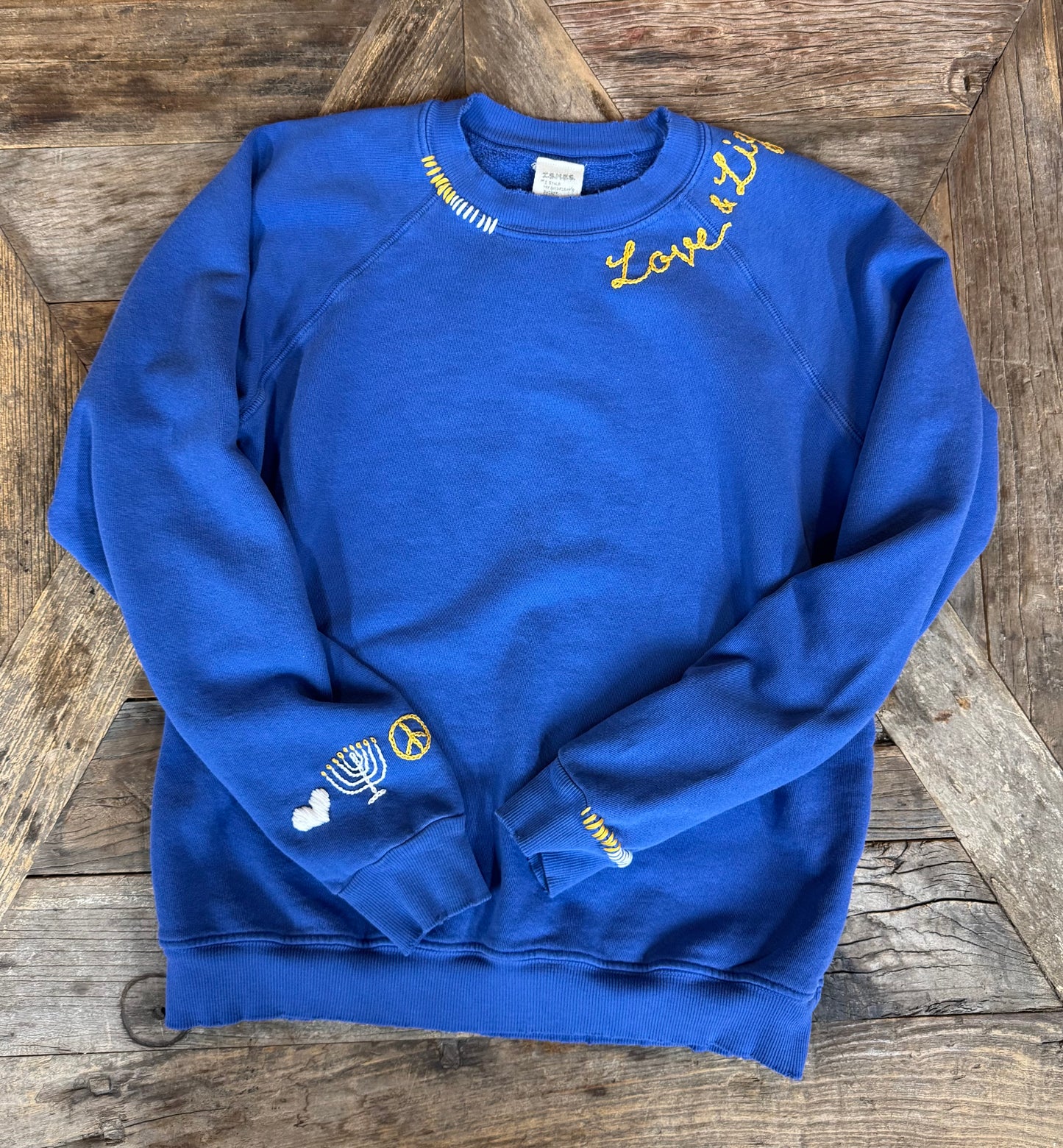 Menorah Sweatshirt with Customize Your Embroidery Wording (6 Colors)