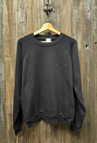 Allover Rhinestone Sweatshirt WITH PERSONALIZED HAND EMBROIDERY (2 Colors)