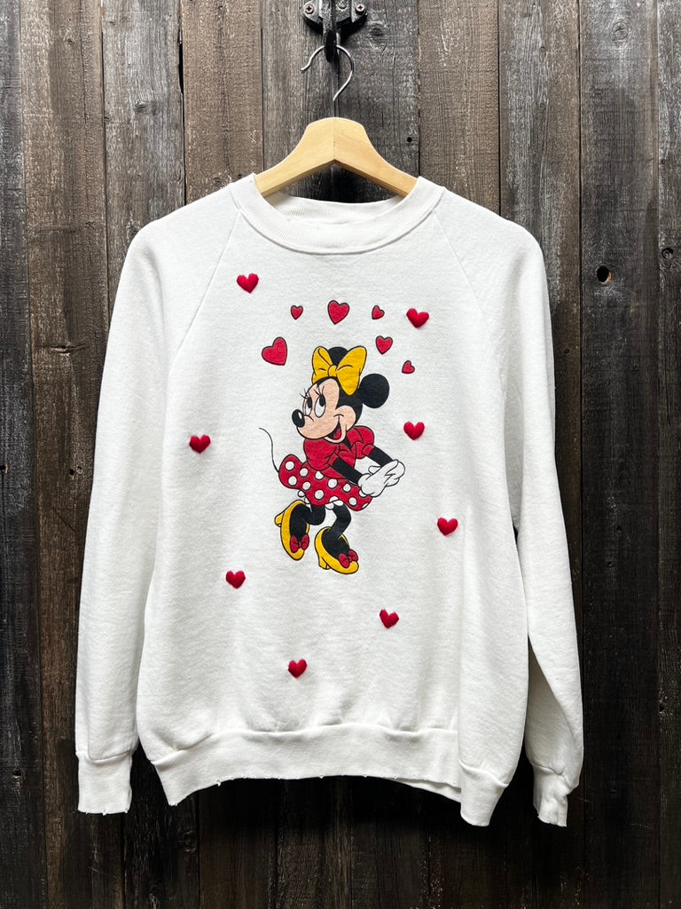 ALL MY HEART Vintage Minnie Sweatshirt-S/M,M/L- Customize Your Embroidery Wording