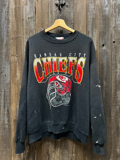 Vintage Kansas City Chiefs Sweatshirt -XL-Customize Your Embroidery Wording