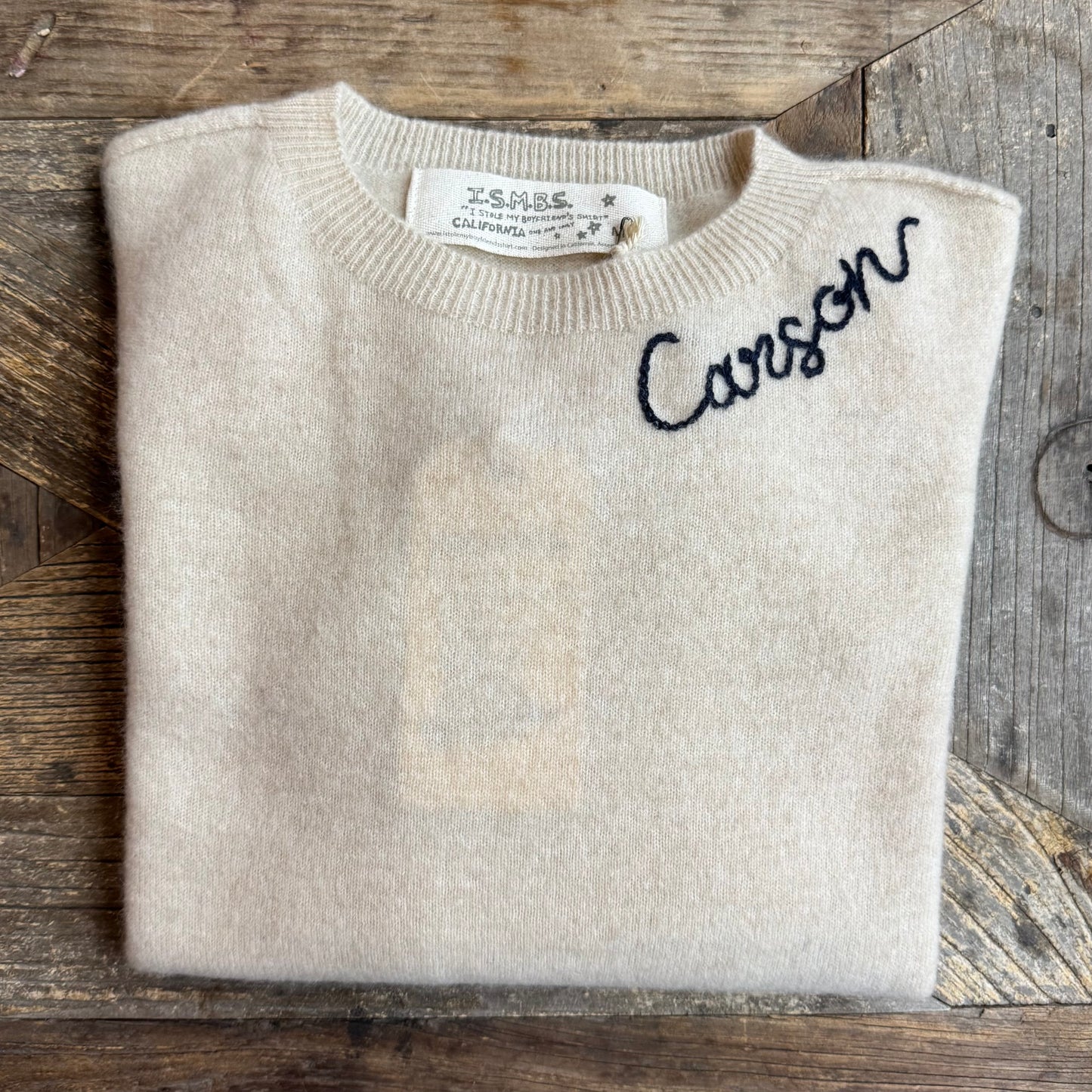 100% Cashmere Sweater - Customize Your Embroidery Wording(12 Colors)