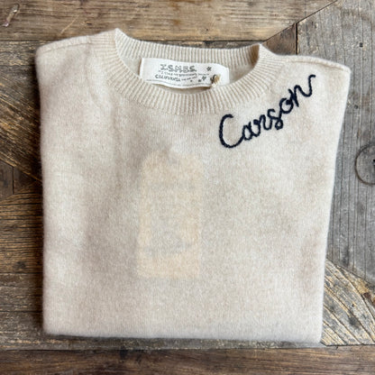 100% Cashmere Sweater - Customize Your Embroidery Wording(12 Colors)