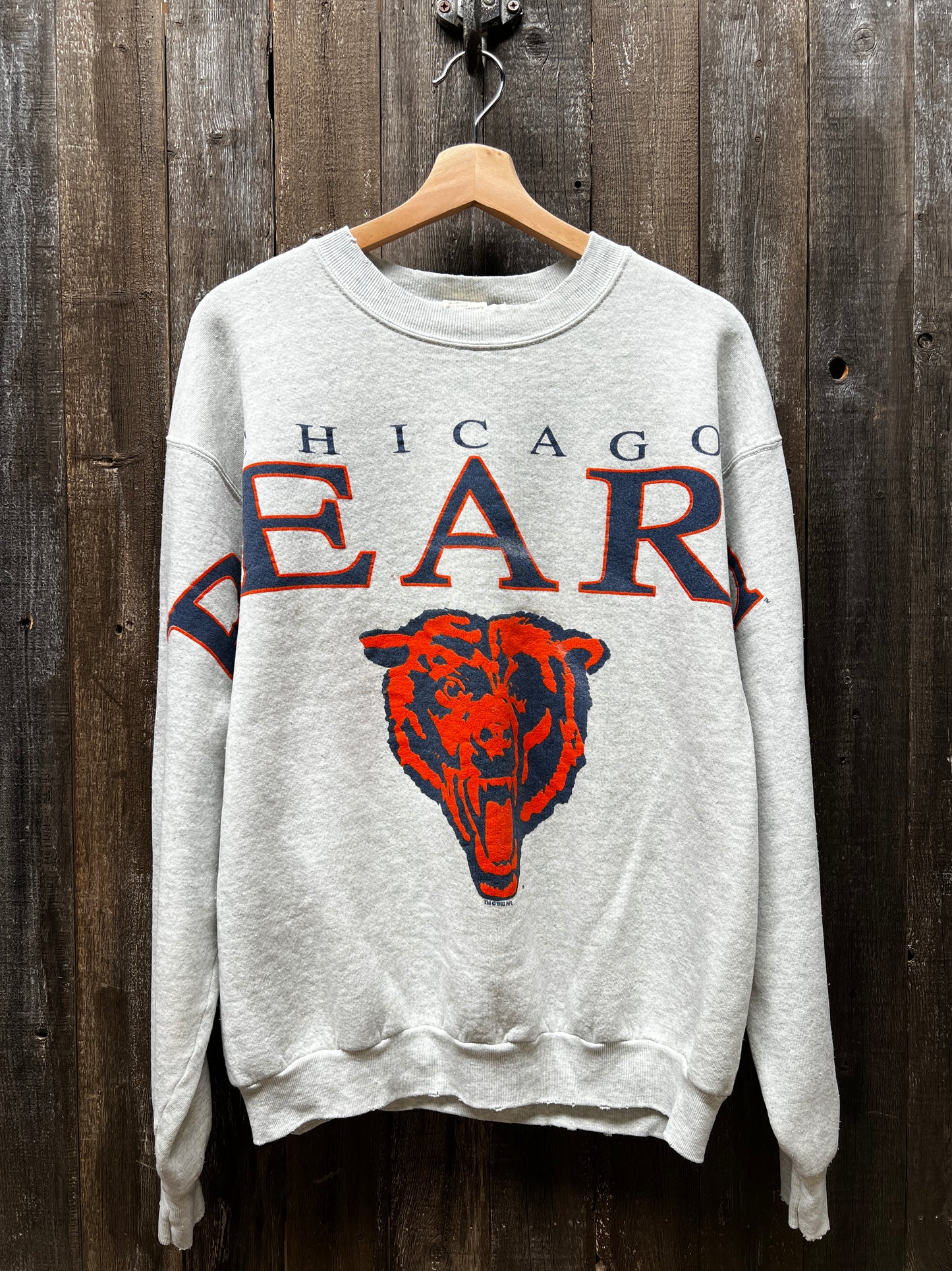 Vintage Chicago Bears Sweatshirt -L-Customize Your Embroidery Wording