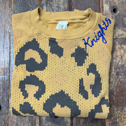 Animal Print Allover Graphic Sweatshirt -Customize Your Embroidery Wording (2 Colors)