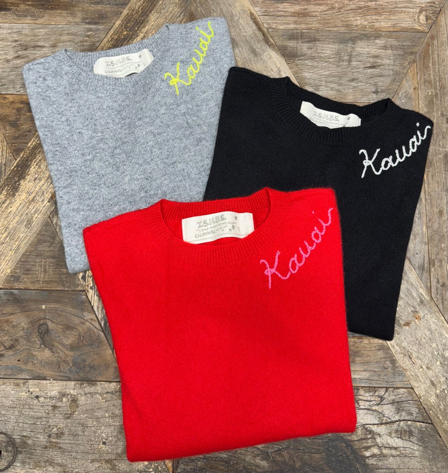 100% Cashmere Sweater - Customize Your Embroidery Wording(12 Colors)