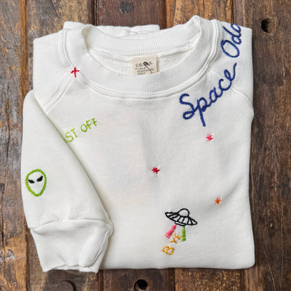 ALLOVER SPACE LOGO SWEATS -Customize Your Embroidery Wording (11 Colors)