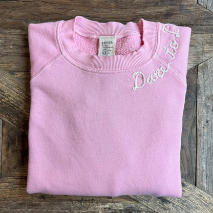 PASTEL SWEATS WITH CUSTOM HAND EMBROIDERY (7 colors)