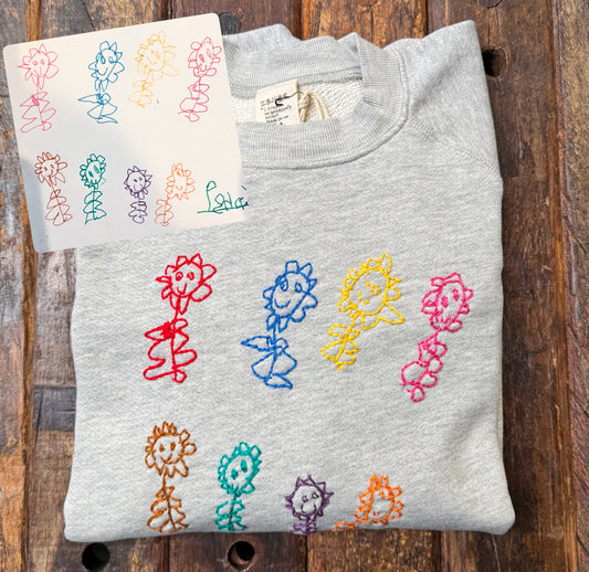 Translate Your Design into Embroidery Sweatshirt (Letter Size 8.5 X11)