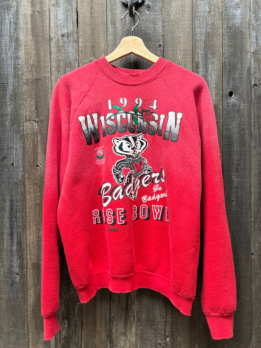 Vintage Wisconsin Sweatshirt -L-Customize Your Embroidery Wording