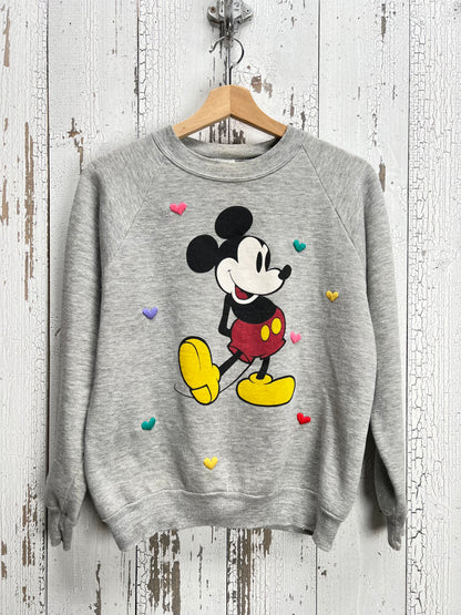 ALL MY HEART Vintage Mickey Sweatshirt-S- Customize Your Embroidery Wording