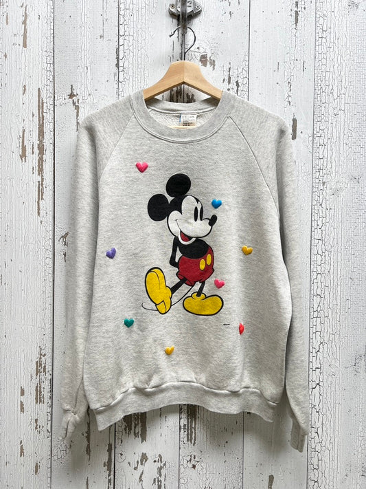 ALL MY HEART Vintage Mickey Sweatshirt-S,M,L- Customize Your Embroidery Wording