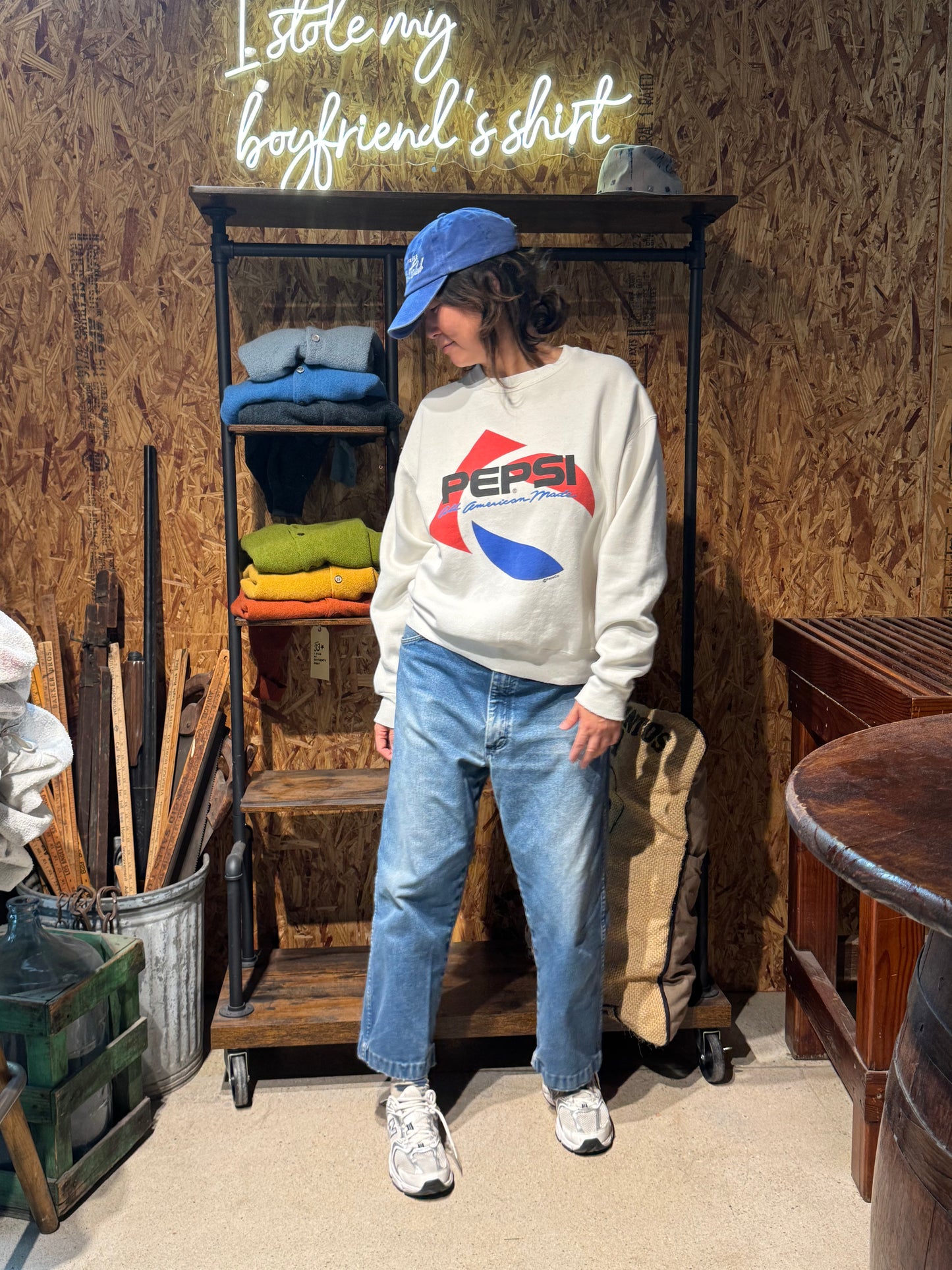 Vintage Pepsi Sweatshirt -L-Customize Your Embroidery Wording
