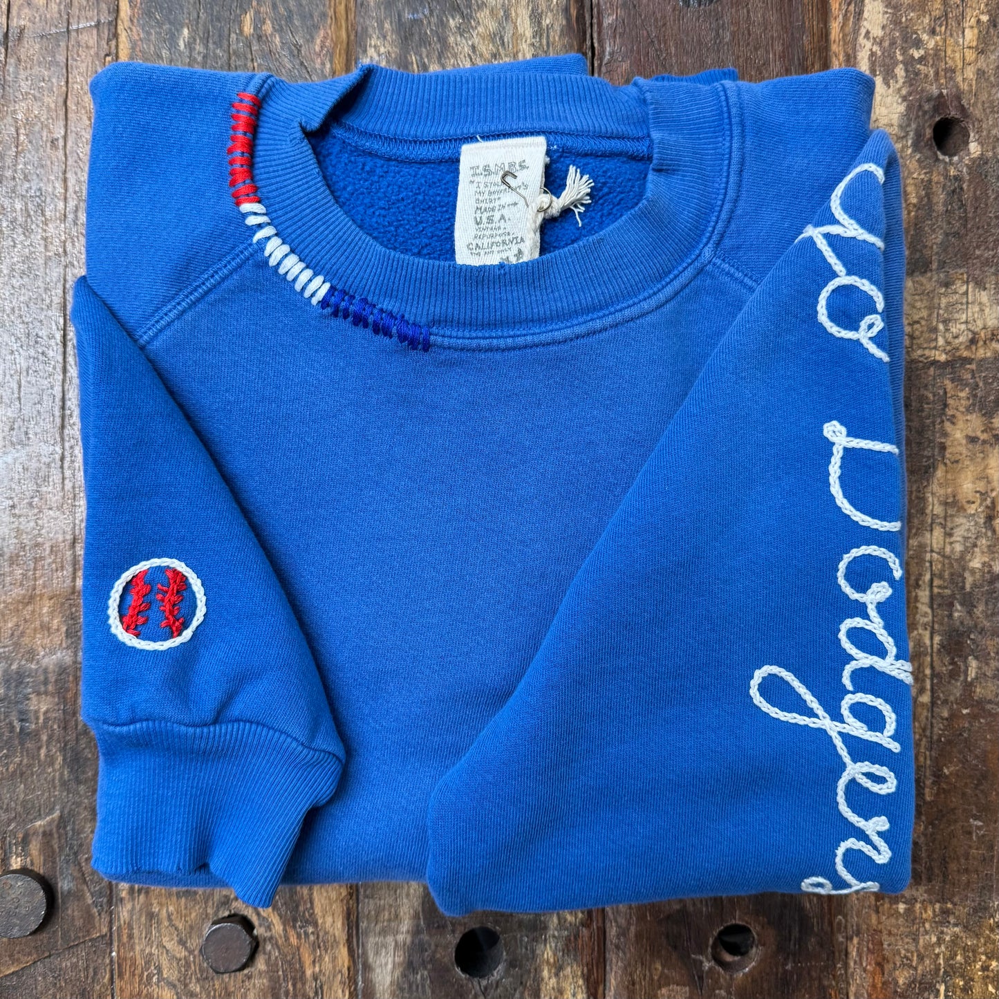 SPORTS TEAM HAND CUSTOM EMBROIDERY ON SLEEVE(20Colors)