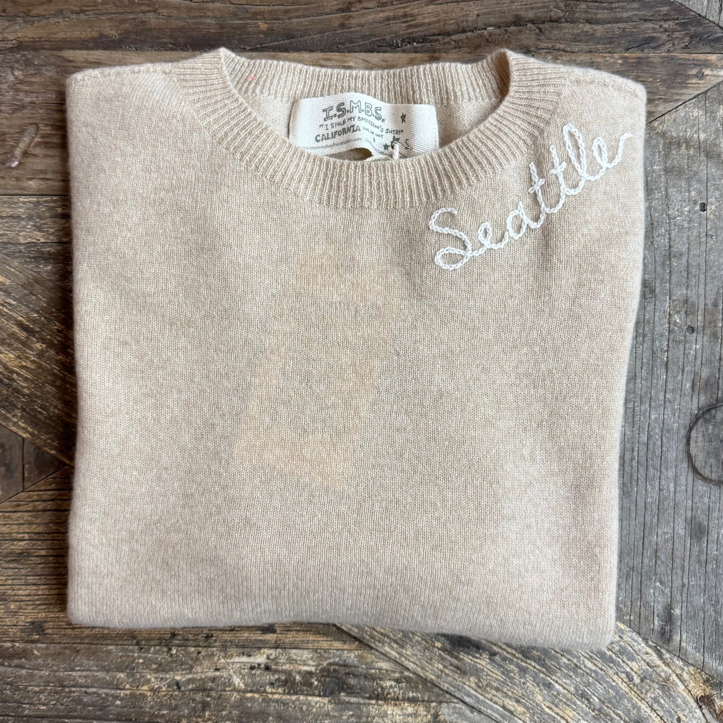 100% Cashmere Sweater - Customize Your Embroidery Wording(12 Colors)