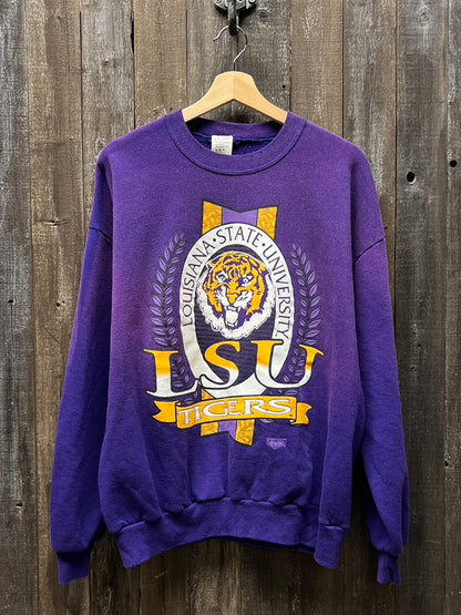 Vintage LSU Tigers Sweatshirt -L-Customize Your Embroidery Wording