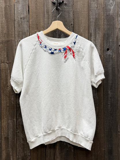 HAPPY4TH VINTAGE SHORTY SWEATSHIRT WITH  BANDANA-S/M