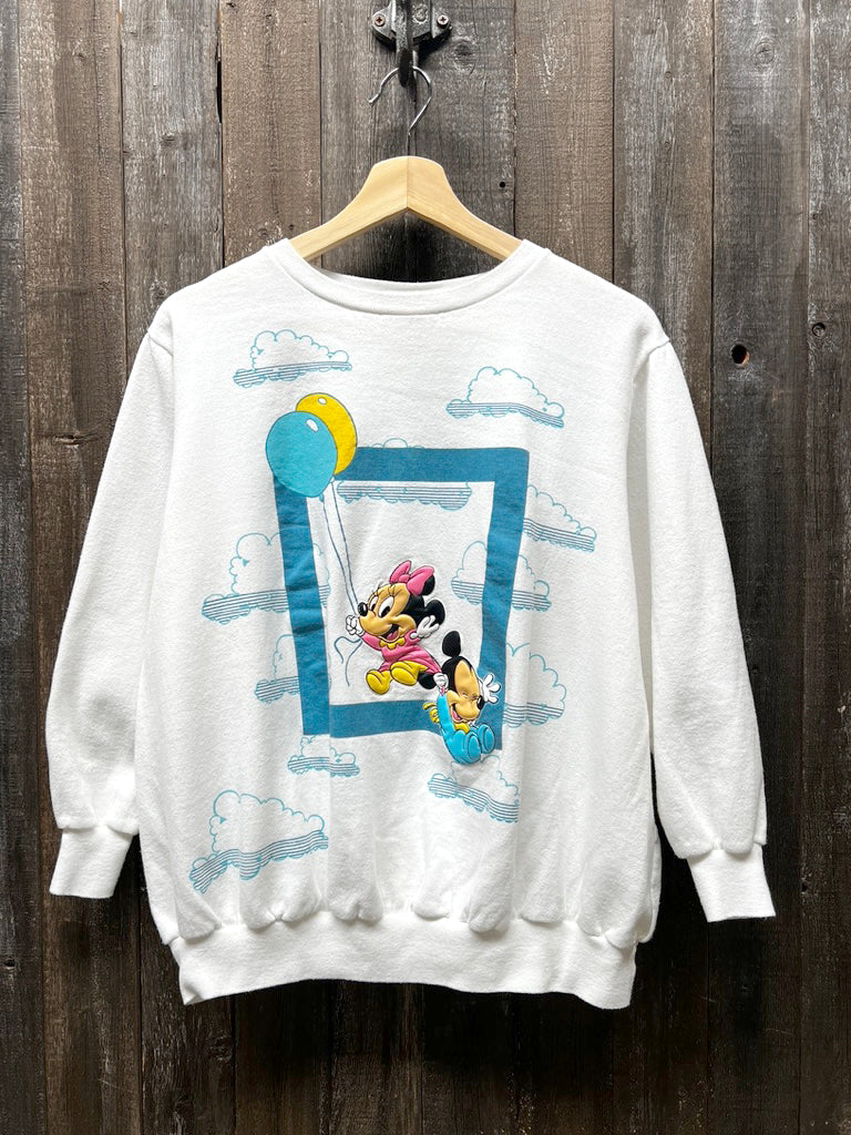 Vintage Mickey & Minnie Balloon Sweatshirt-M- Customize Your Embroidery Wording