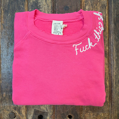 CUT & SEW COLOR WARM COLOR SWEATS WITH CUSTOM HAND EMBROIDERY (11 Colors)