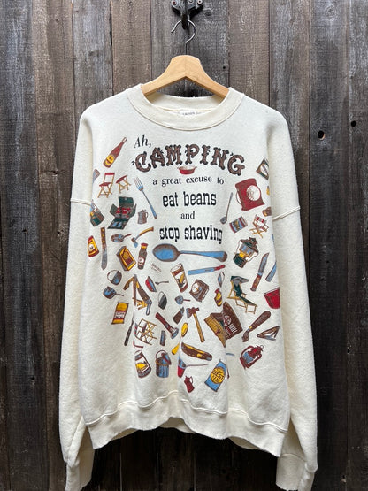 Vintage Happy Camper Sweatshirt -OS-Customize Your Embroidery Wording