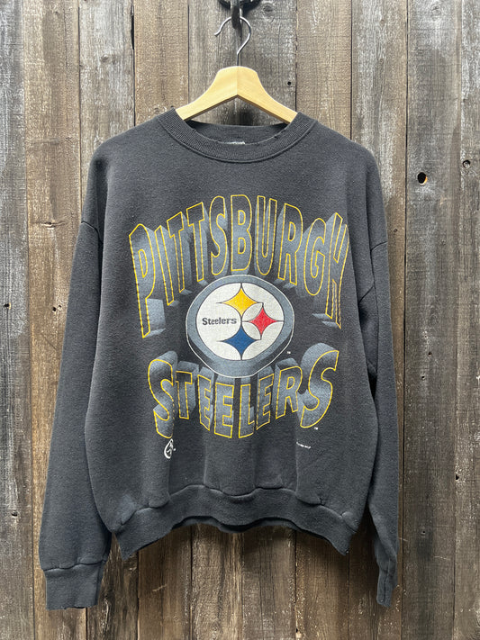 Vintage Pittsburgh Steelers  Sweatshirt -L-Customize Your Embroidery Wording