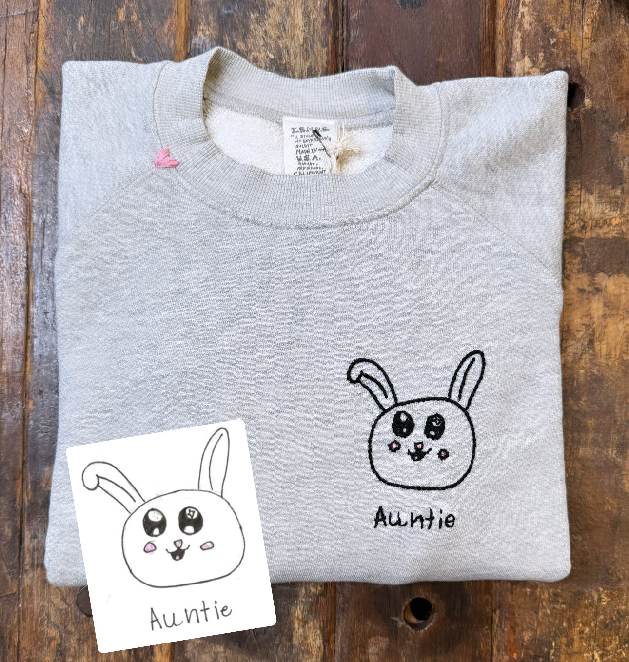 Translate Your Design into Embroidery Sweatshirt (Postcard Size 4X6)