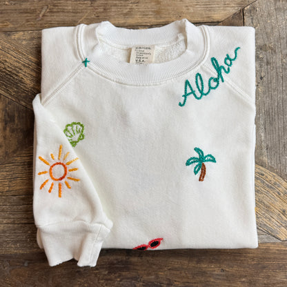 ALLOVER SUMMER LOGO SWEATS -Customize Your Embroidery Wording(12 Colors)