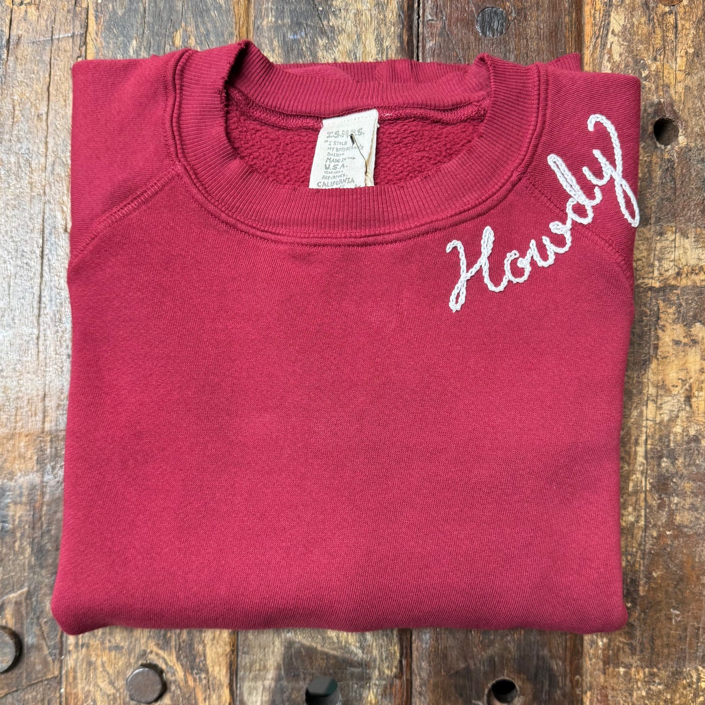 CUT & SEW COLOR WARM COLOR SWEATS WITH CUSTOM HAND EMBROIDERY (11 Colors)