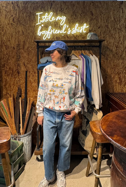 Vintage Allover Sweatshirt -OS-Customize Your Embroidery Wording